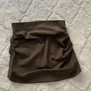 Zara Olive Green Mini Rutched Skirt